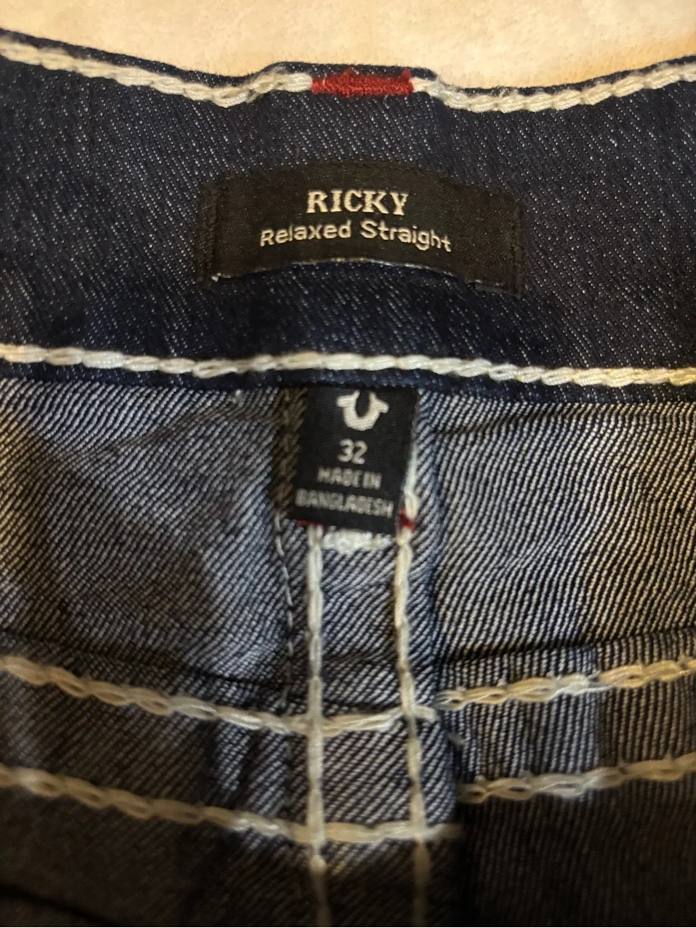 True Religion Men’s Dark Indigo Denim Shorts with Contrast Stitching